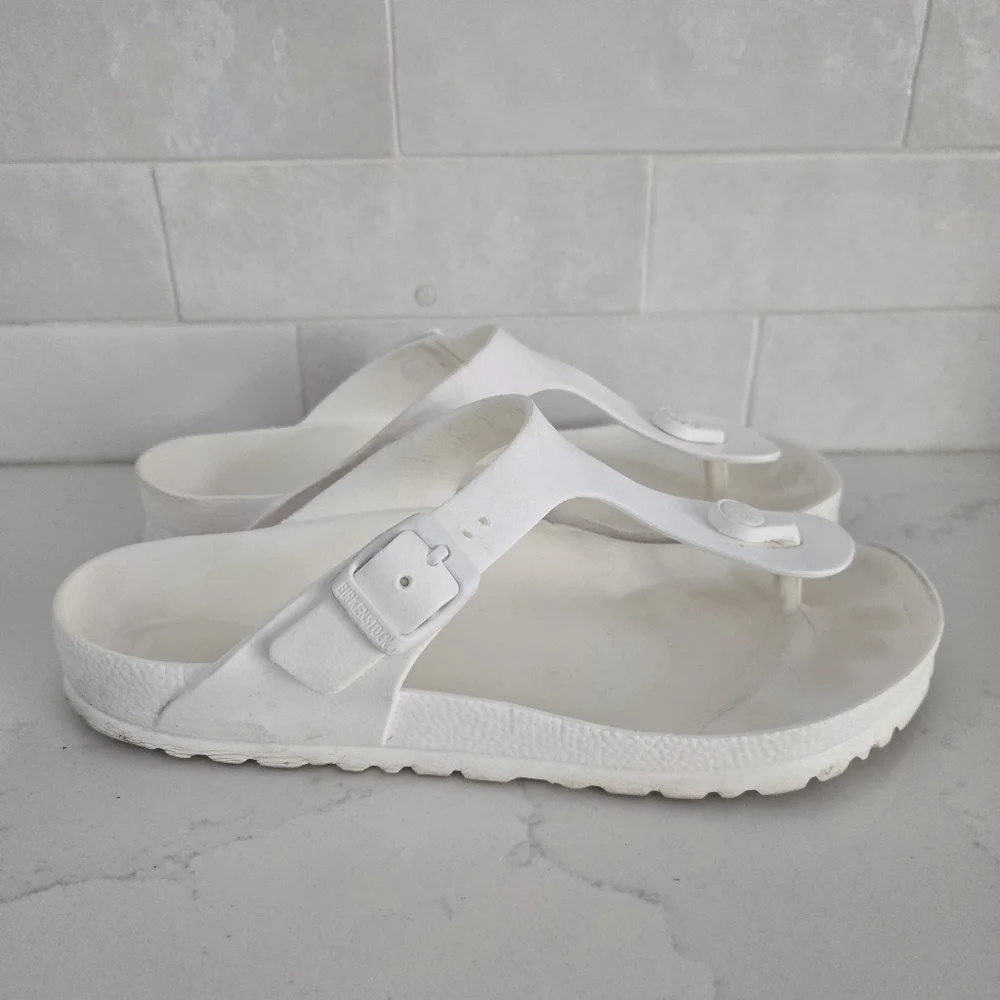 Birkenstock Essentials Gizeh Footbed Thong Slip-on Sandals Foam Light White 37